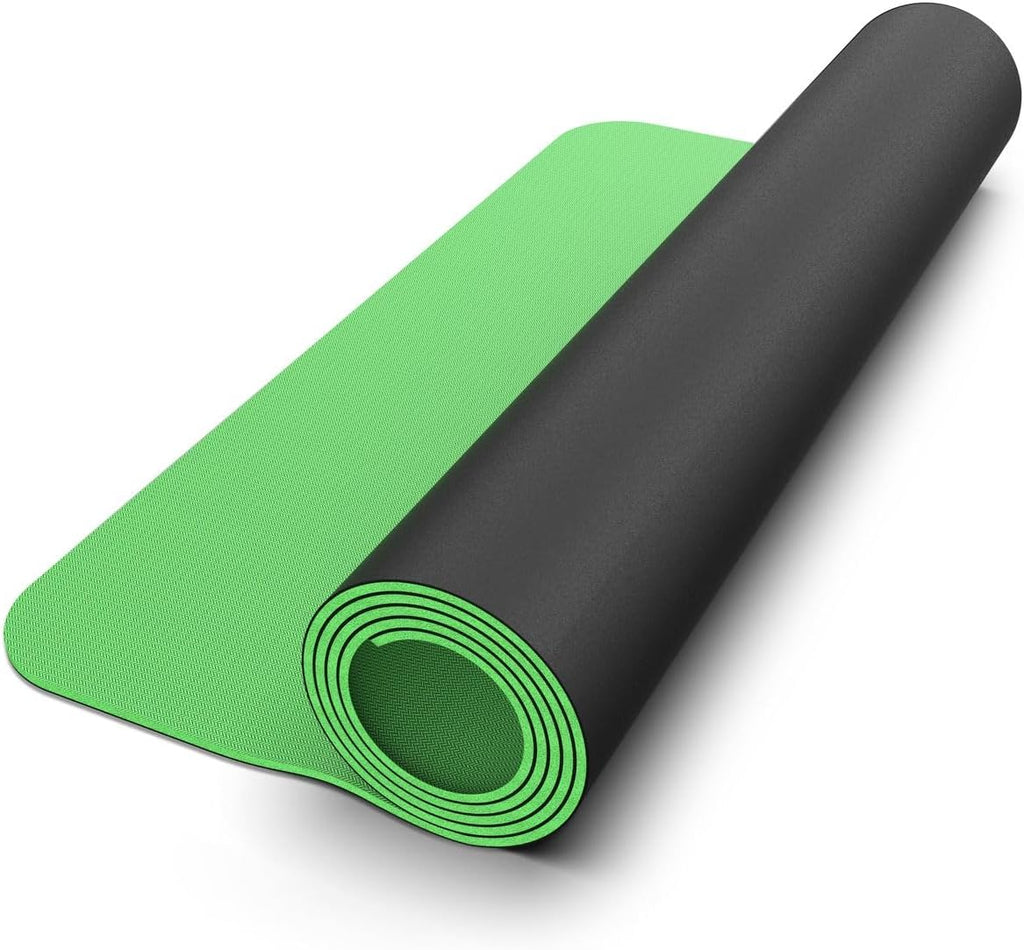 Reversible Yoga Mat - 5mm Thick Dual Sided Non-Slip Exercise Mat Made with 100% Recyclable Natural Rubber