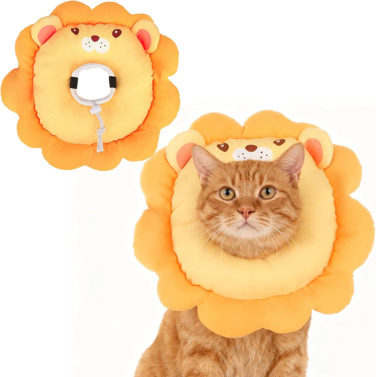 Cat Cone Collar Soft,Adjustable Neck Elizabethan Pet Cone, Lion
