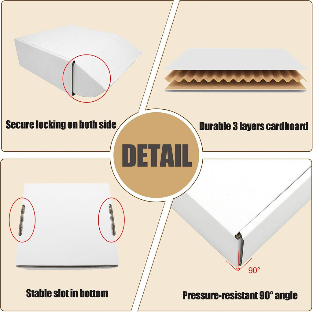 6x4x2 Small Shipping Boxes, White Mailing Box Mailer Flat Corrugated Cardboard Mailers for Business Packaging Mailing