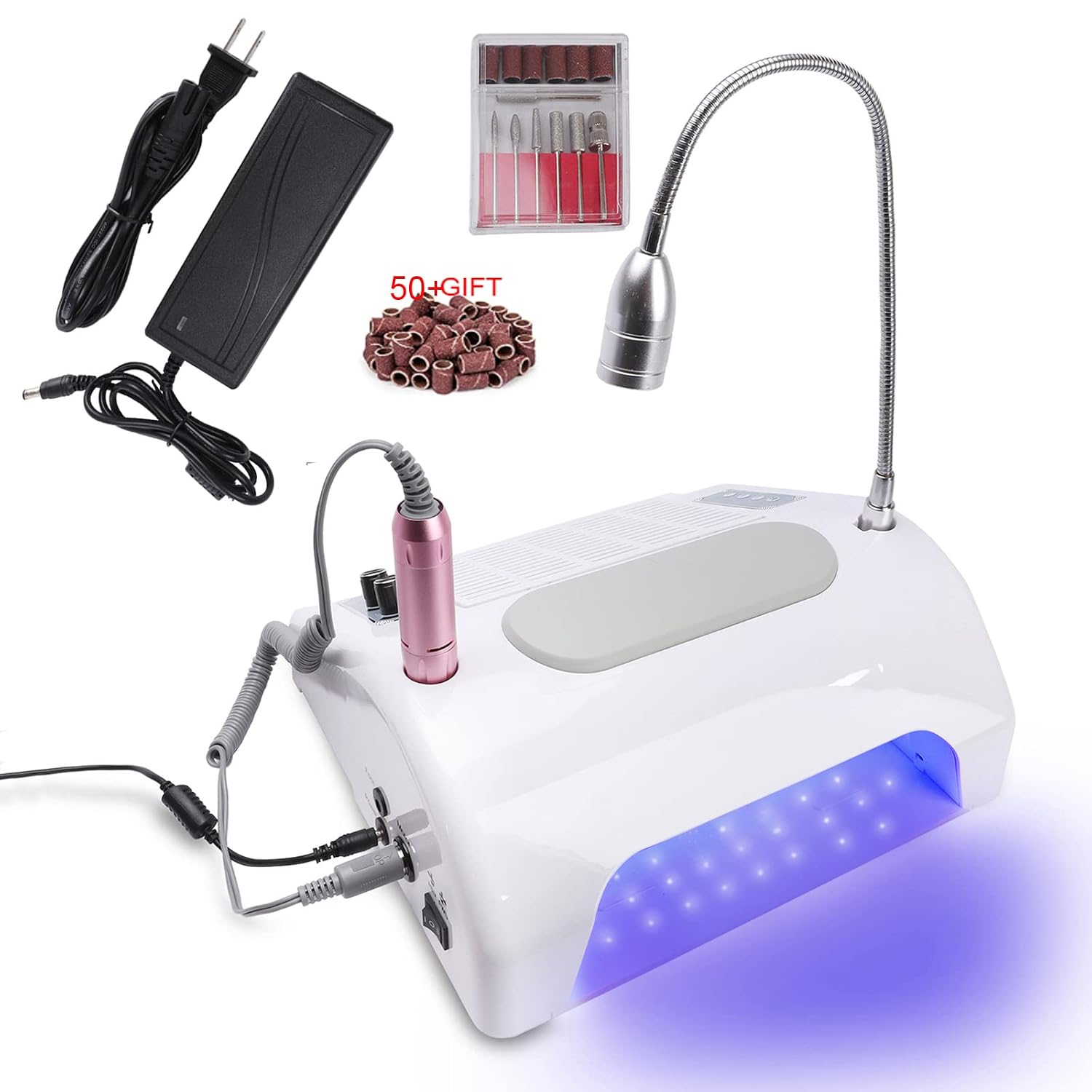 Nail Dust Collector Vacuum Multifunction Nail Art Machine,40W Nail Dust Collector for Acrylic,30000PRM Nail Drill