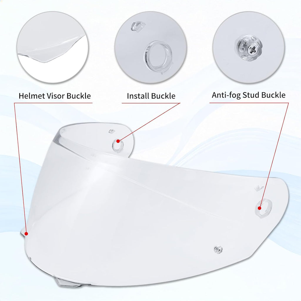 I90 Helmet Visor Shield for HJ-33 I91 Motorcycle Helmet Accessories | Impact Resistant,UV400 Protection,Helmet Face