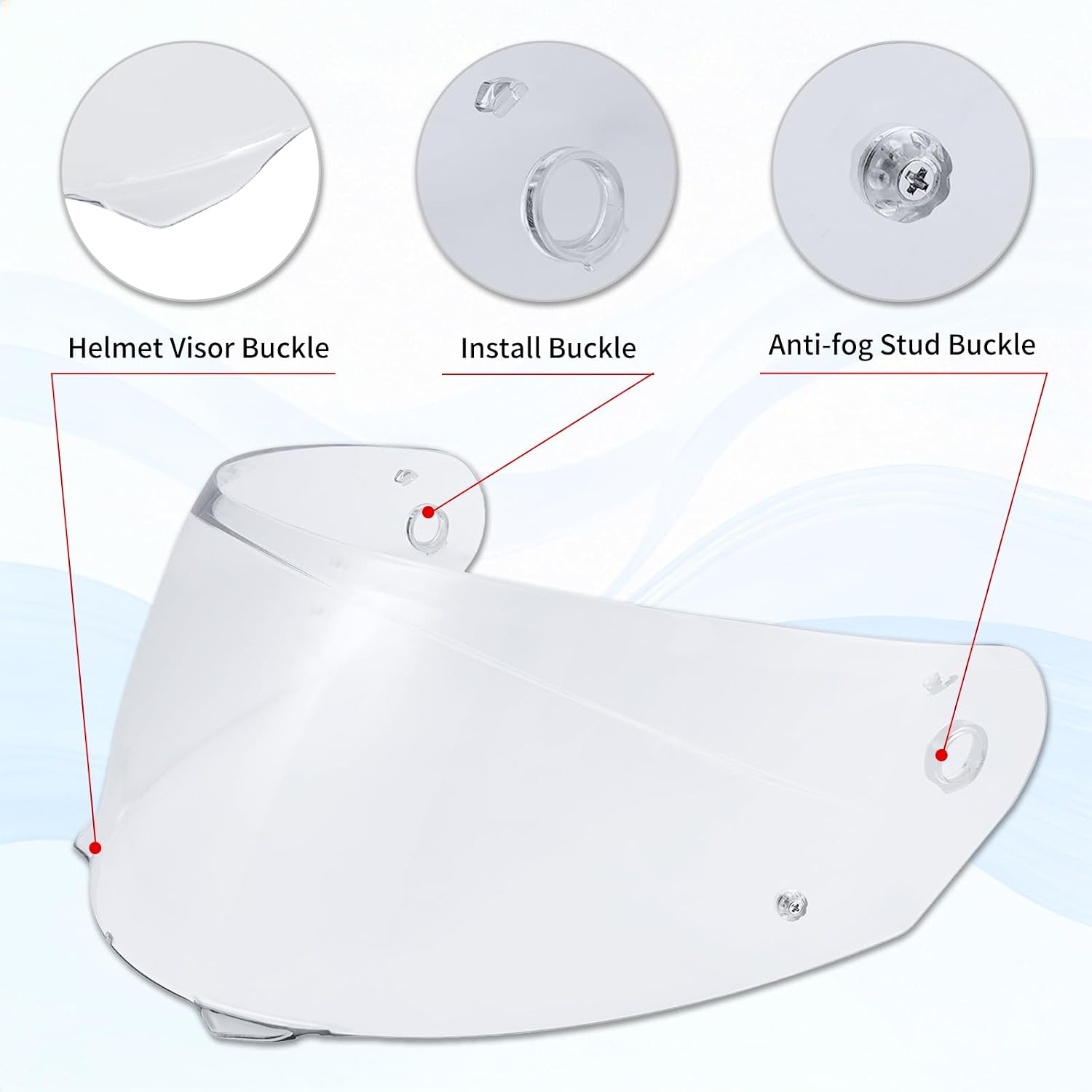 I90 Helmet Visor Shield for HJ-33 I91 Motorcycle Helmet Accessories | Impact Resistant,UV400 Protection,Helmet Face