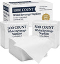 White Bar Napkins 1000 Count, Absorbent Cocktail & Beverage Paper