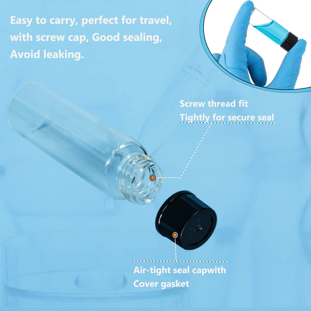 8ML Small Clear Glass Vials with Screw Caps, 20 PCS
