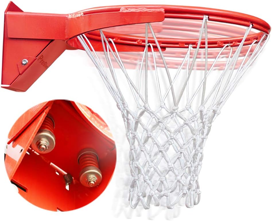 Basketball Rim Replacement | Heavy Duty Breakaway Basketball Hoop Rim for Indoor Outdoor Backboard, Solid Steel Flex