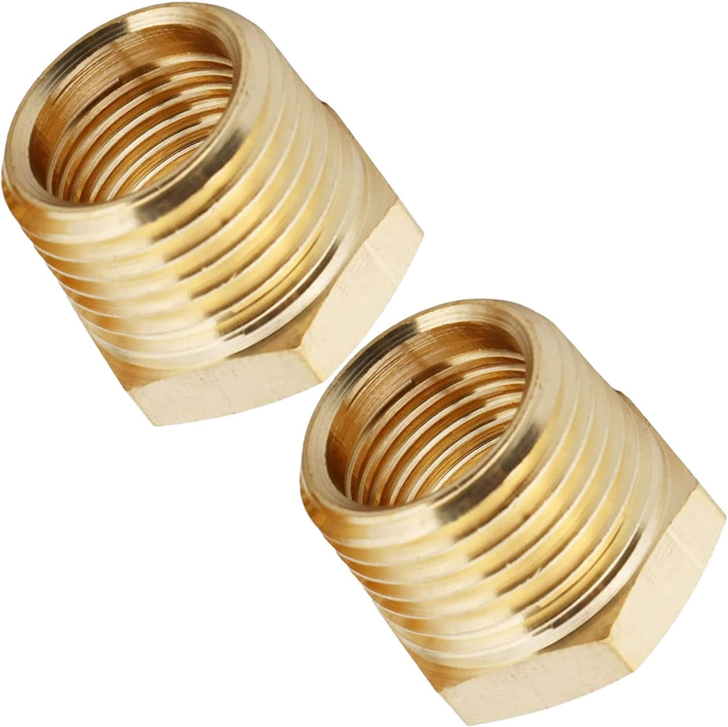 2PCS 1/2" x 1/4" Brass Reducer Hex Bushing by CX WONDERLAND