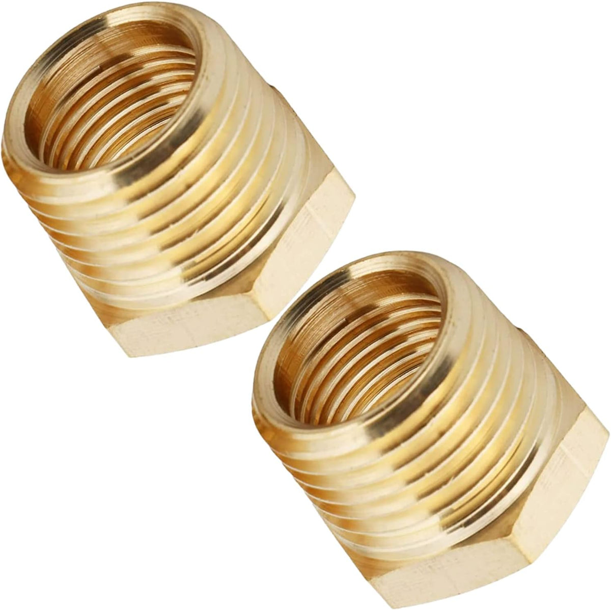 2PCS 1/2" x 1/4" Brass Reducer Hex Bushing by CX WONDERLAND