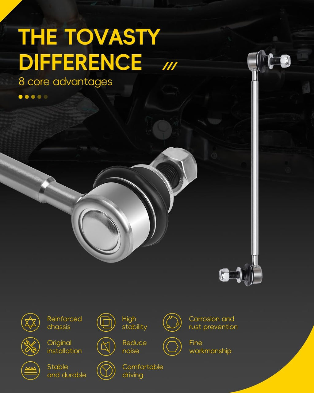 TOVASTY Front Sway Bar Links for Toyota Rav4 2006-2018,Prius 2010-2015