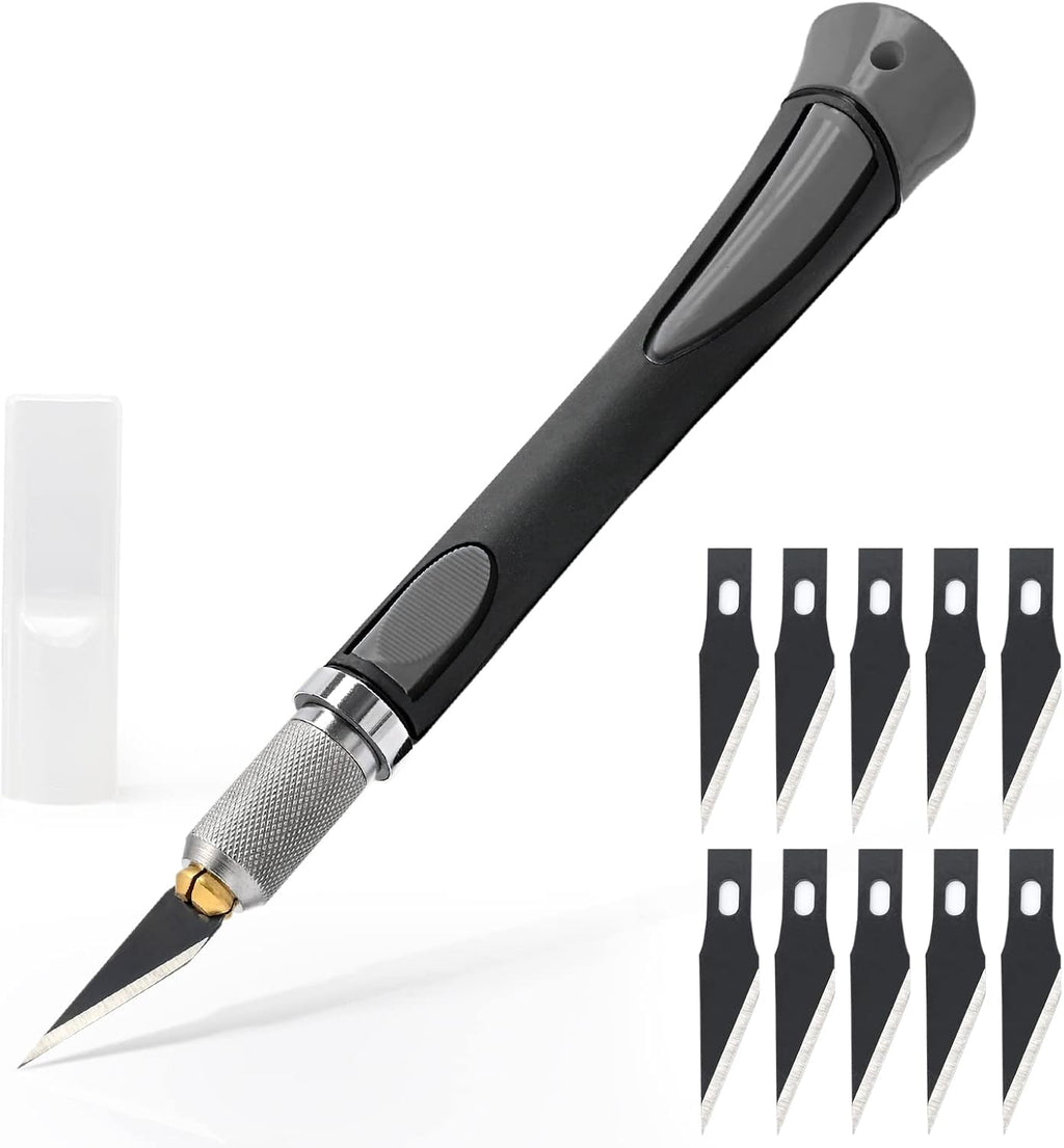Precision Hobby Knife Set Utility Craft Knife Kit with 10PCS Blades for Art, Working-Stencil, Scoring, Scrapbooking