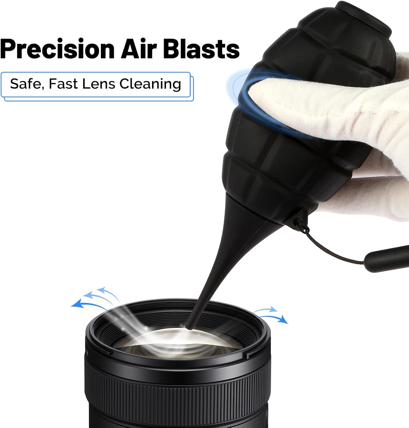 Camera Cleaning Kit - 2X Soft Tipped Upgraded Camera Sensor Blower - Compressed Air Camera Cleaner with Silicone
