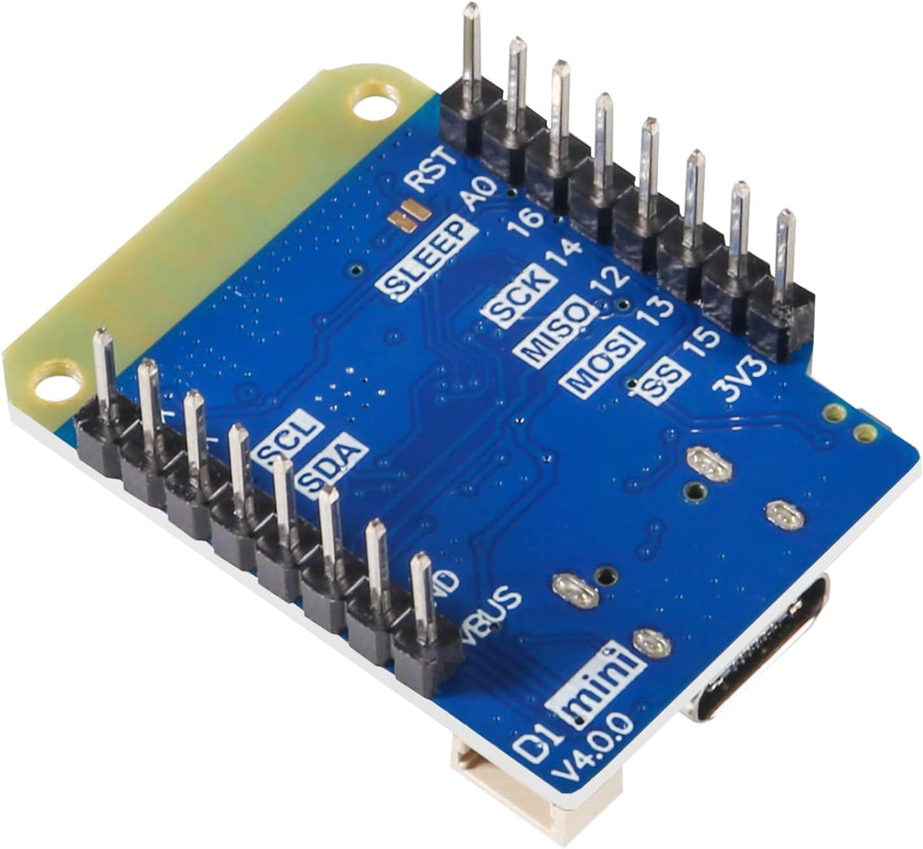 2pcs for WEMOS D1 Mini V4.0.0 Type-C USB WiFi Internet of Things Board Based ESP8266 4MB Compatible for Arduino MicroPython Nodemcu