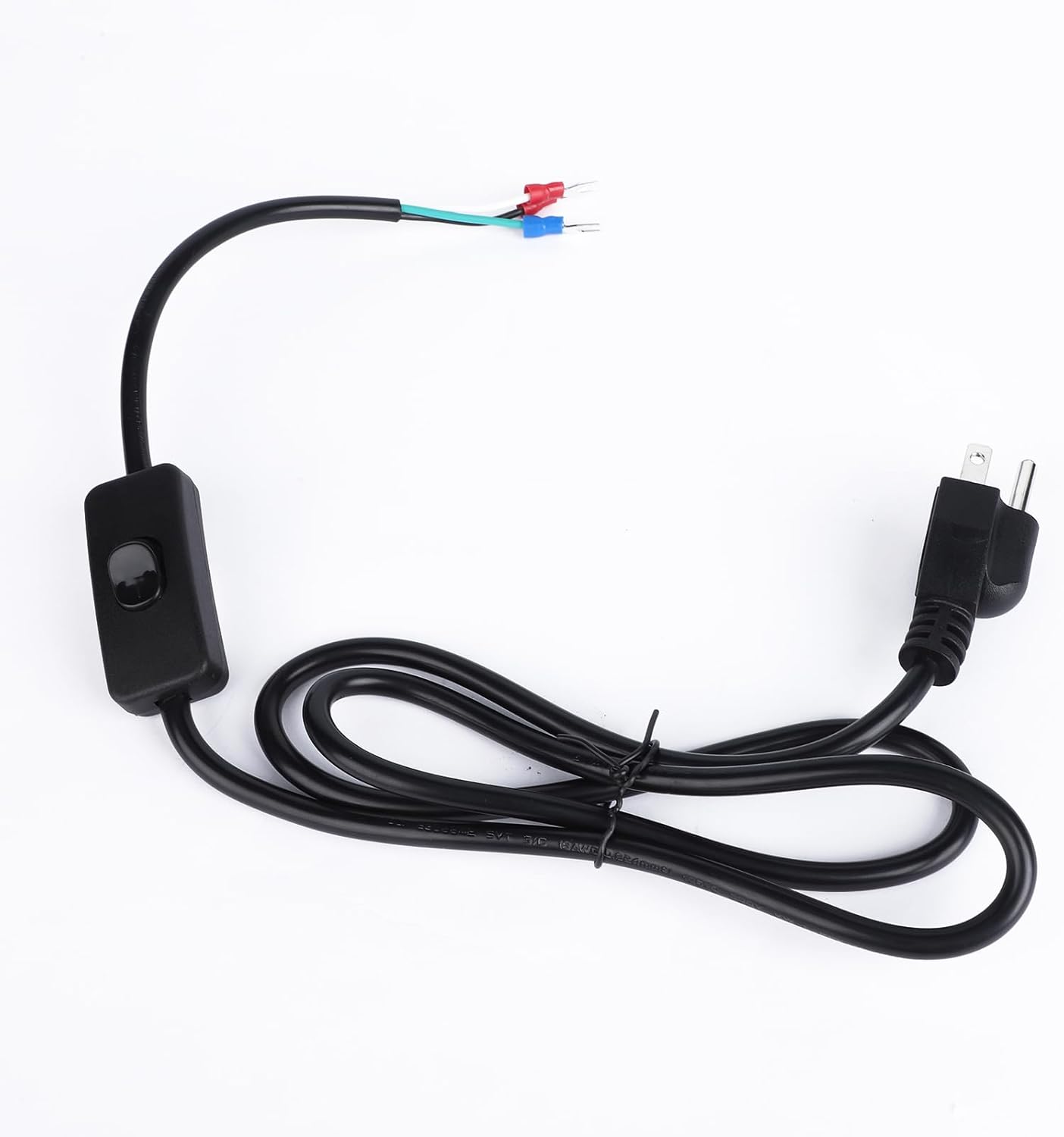 4FT Power Cable 3 Prong Grounding Plug, AC Power Cord Extension Cord with Switch On/Off and Fork Terminal Connectors