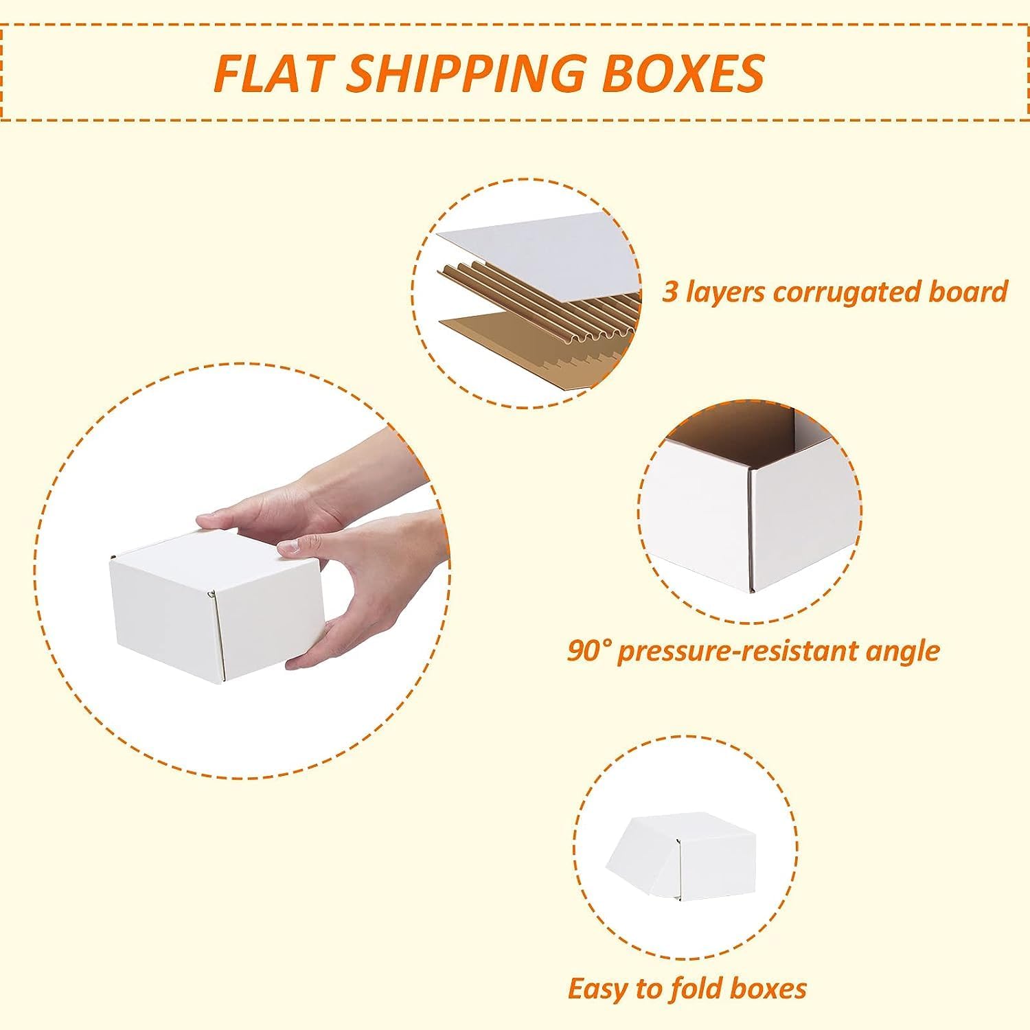 6x4x3 inches Shipping Boxes Set of 50, White Corrugated Cardboard Box Literature Mailer