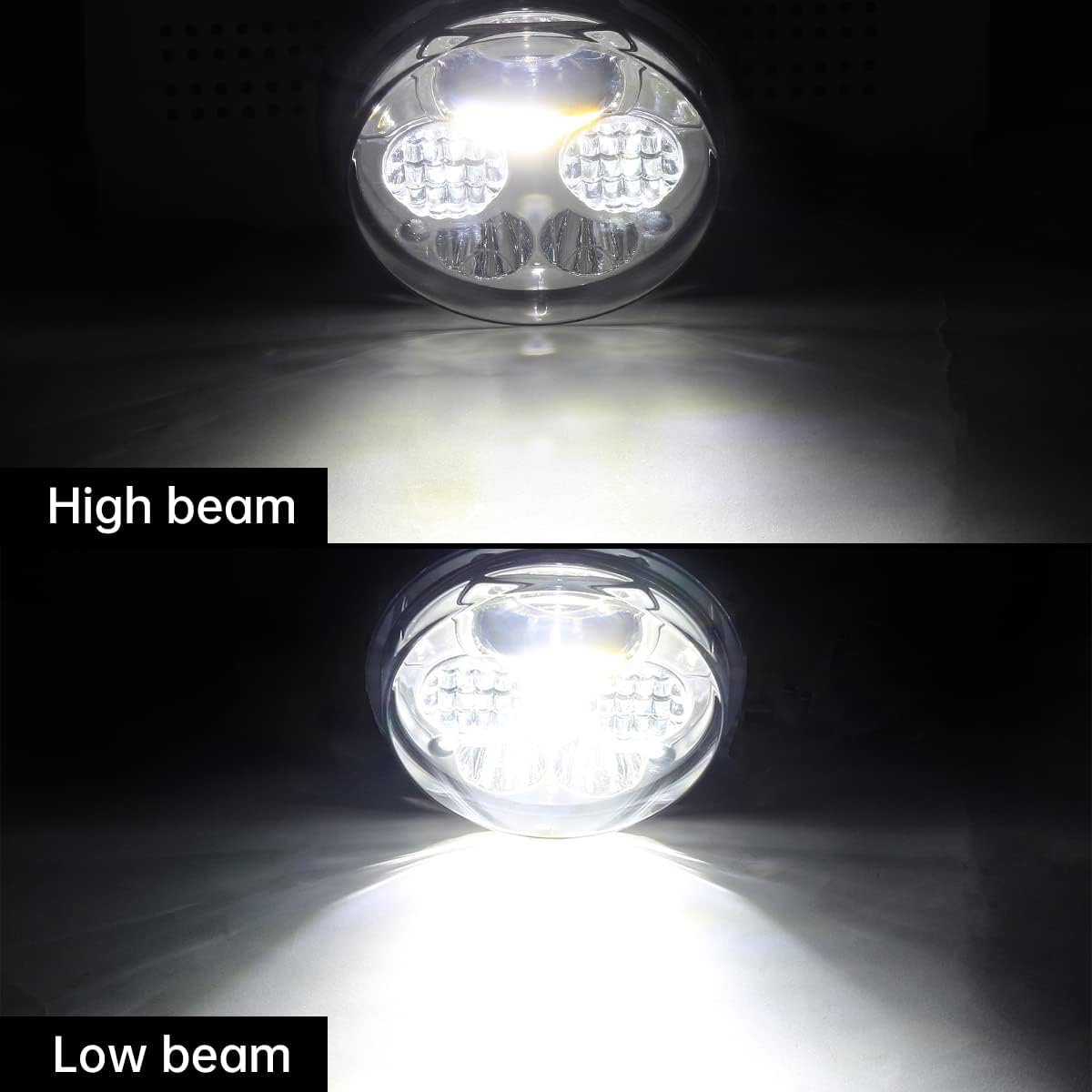 2 pcs Chrome LED Headlight for Brute Force 750, 4.5 inches