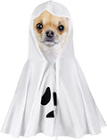 Halloween Dog Ghost Costume White Dalmatian Pet Costume with Hats Ghost Costumes for Dogs Cats Pet Cosplay Cape