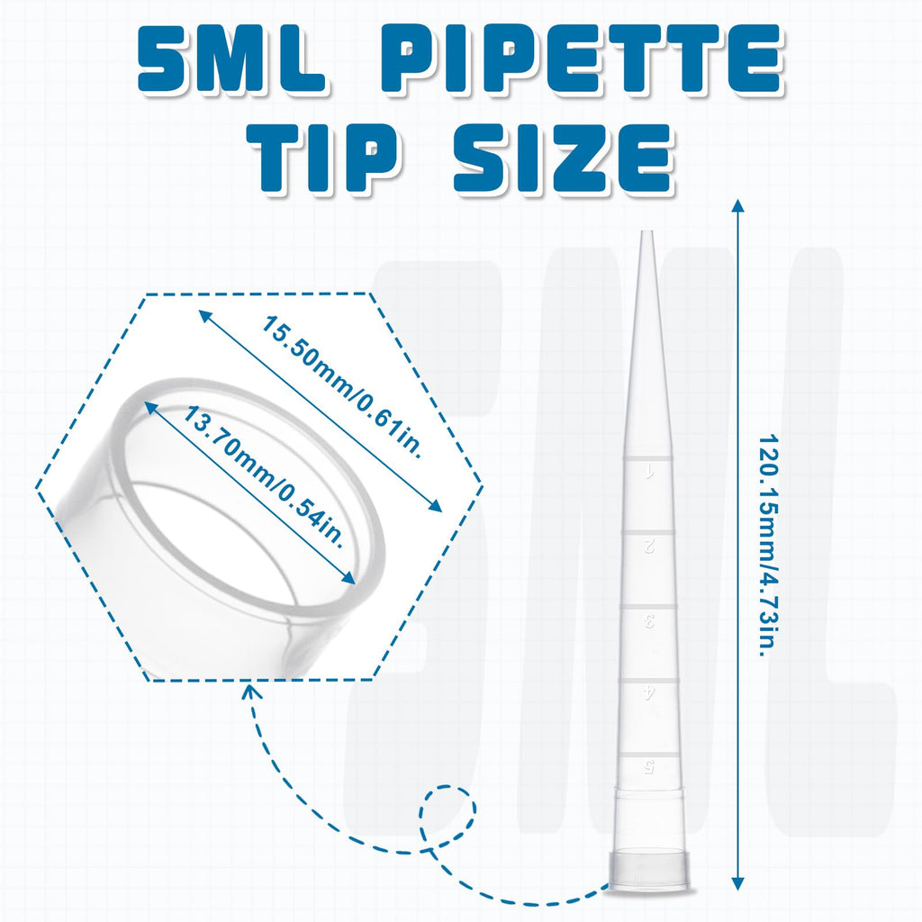 5ml Universal Pipette Tips, Autoclavable, Polypropylene, 100Pcs