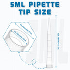 5ml Universal Pipette Tips, Autoclavable, Polypropylene, 100Pcs