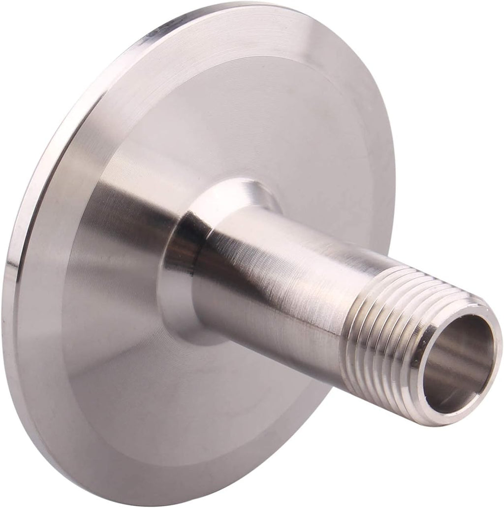 DERNORD Sanitary Male Threaded Pipe Fitting to 2 INCH (OD 64mm Ferrule) TRI CLAMP (Pipe Size: 3/8" NPT （2 Inch Tri clamp）)