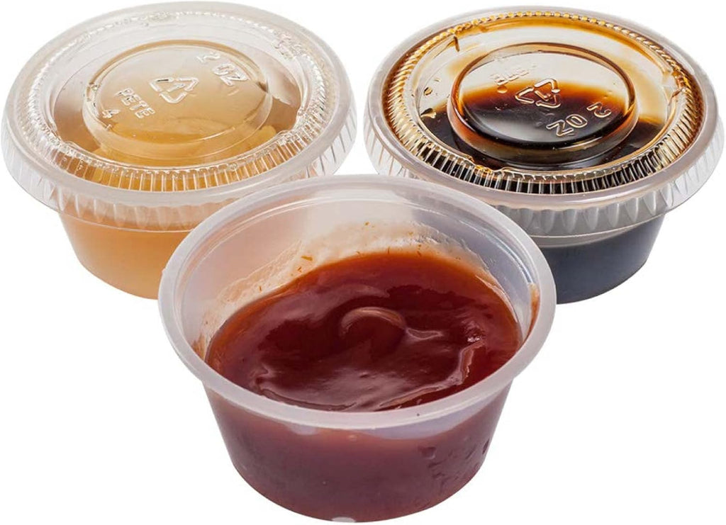 200 Sets - 2 Ounce Disposable Plastic Jello Shot Cups with Lids, Souffle Portion Container…