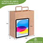120pcs Paper Grocery Bags 12x7x14in Brown Paper Bags with Handles