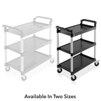 Heavy-Duty 3-Tier Utility Service Cart with Wheels, 31.5" x 37.5"