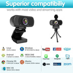 1080P Webcam with Microphone, USB Web HD Camera for PC, Laptop&Mac | 110° Wide Angle Computer Webcam with Privacy