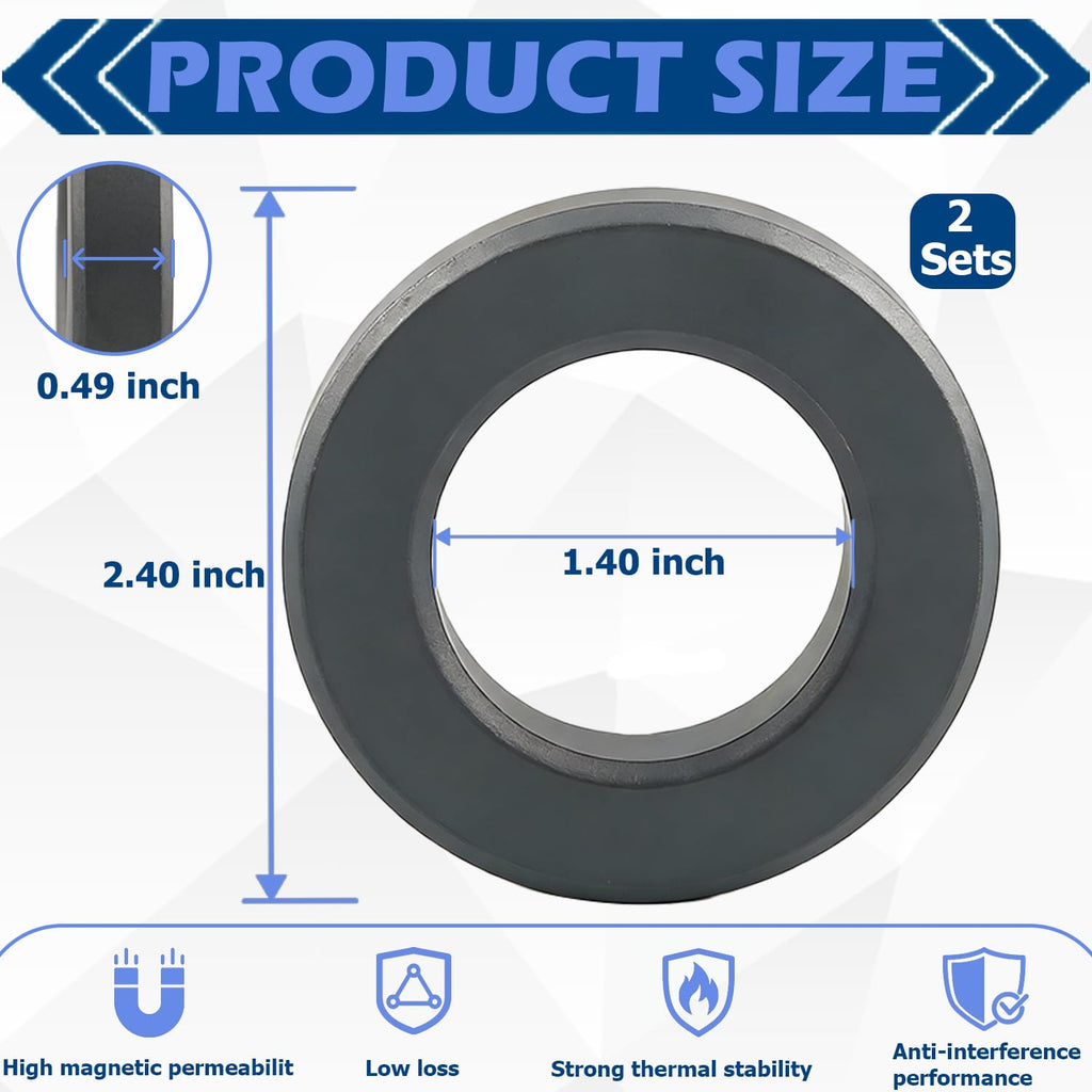 2 Pack FT240-43 Toroidal Ferrite Core 2.4 Inch Round Ring Ferrite Core