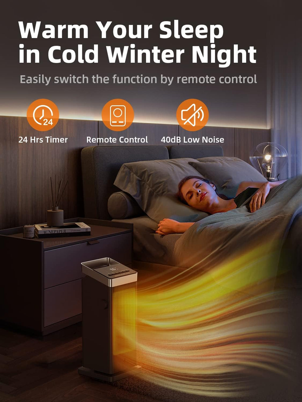 1500W Space Heater for Indoor Use, Ceramic Electric Tower Heater