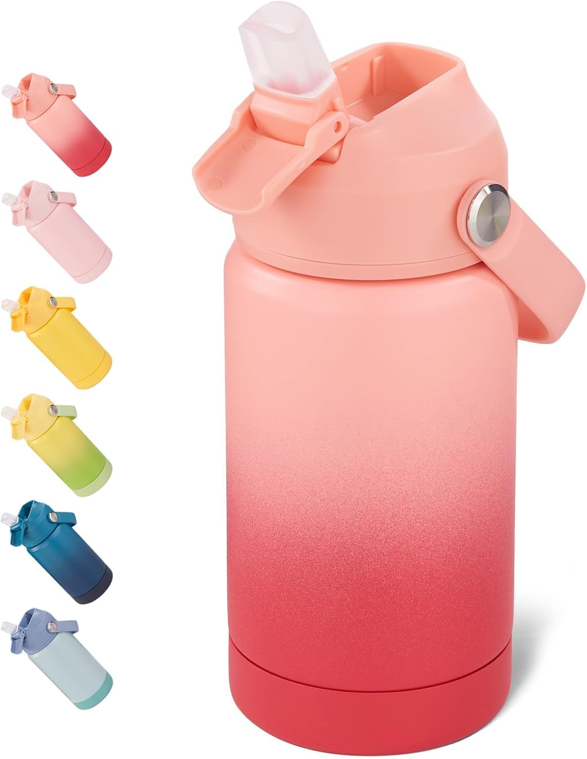 12 oz Water Bottle, Kids Water Bottles for School, Toddler Cup with Straw & Handle, 304 Stainless Steel Insulated