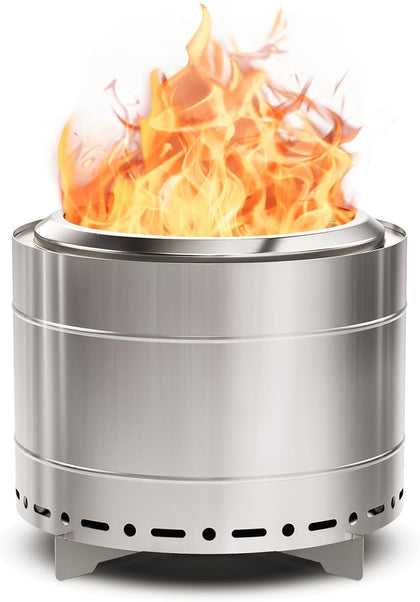 19.5 inch Smokeless Fire Pit with Carry Bag & Fire Poker