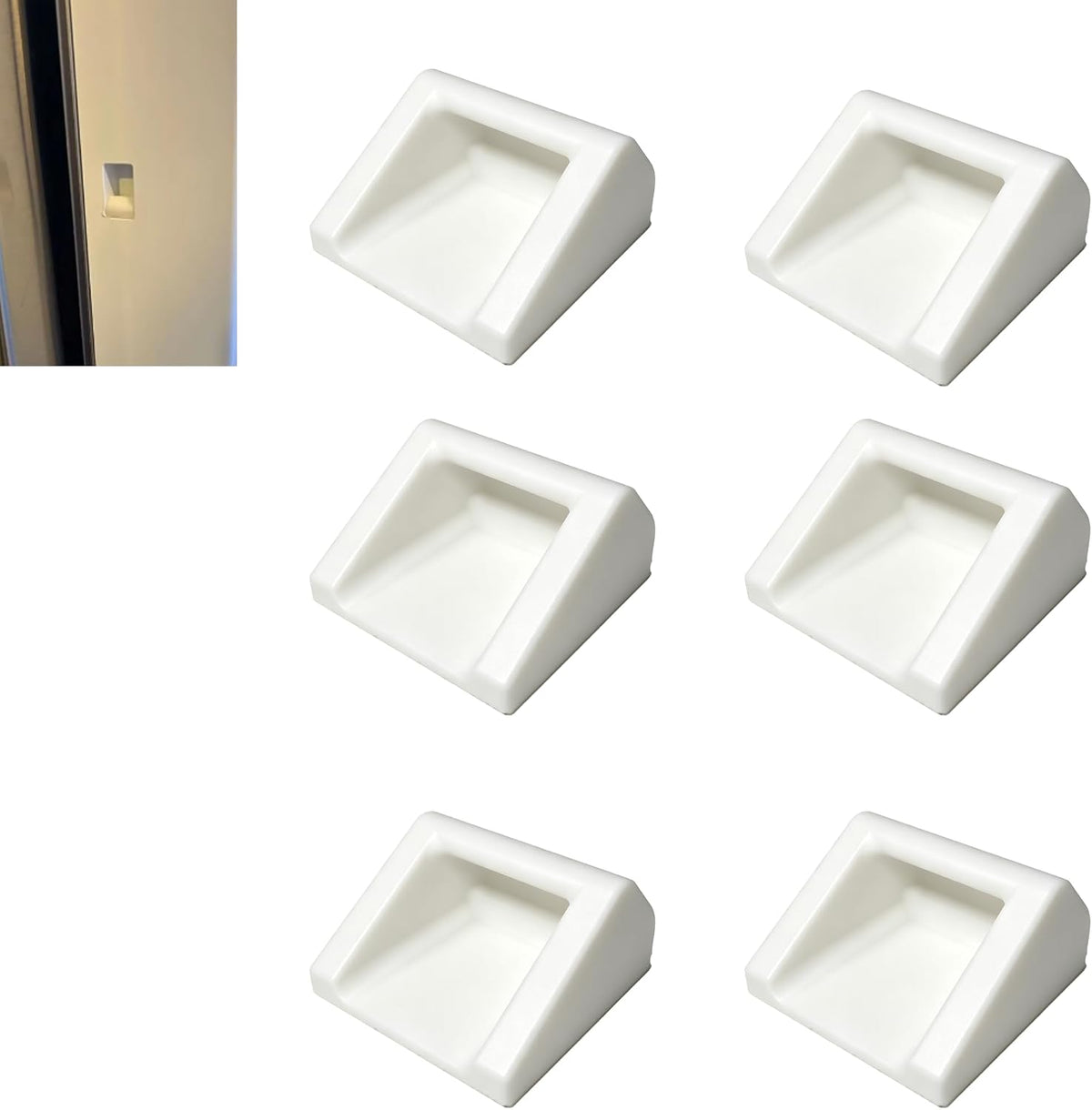 Refrigerator Door Latch Stop Compatible with LG LRSDS2706S,Door Limiter Replacement Part for Kitchen Refrigerator Door System,Easy Overlay Installation,White,6 Pack