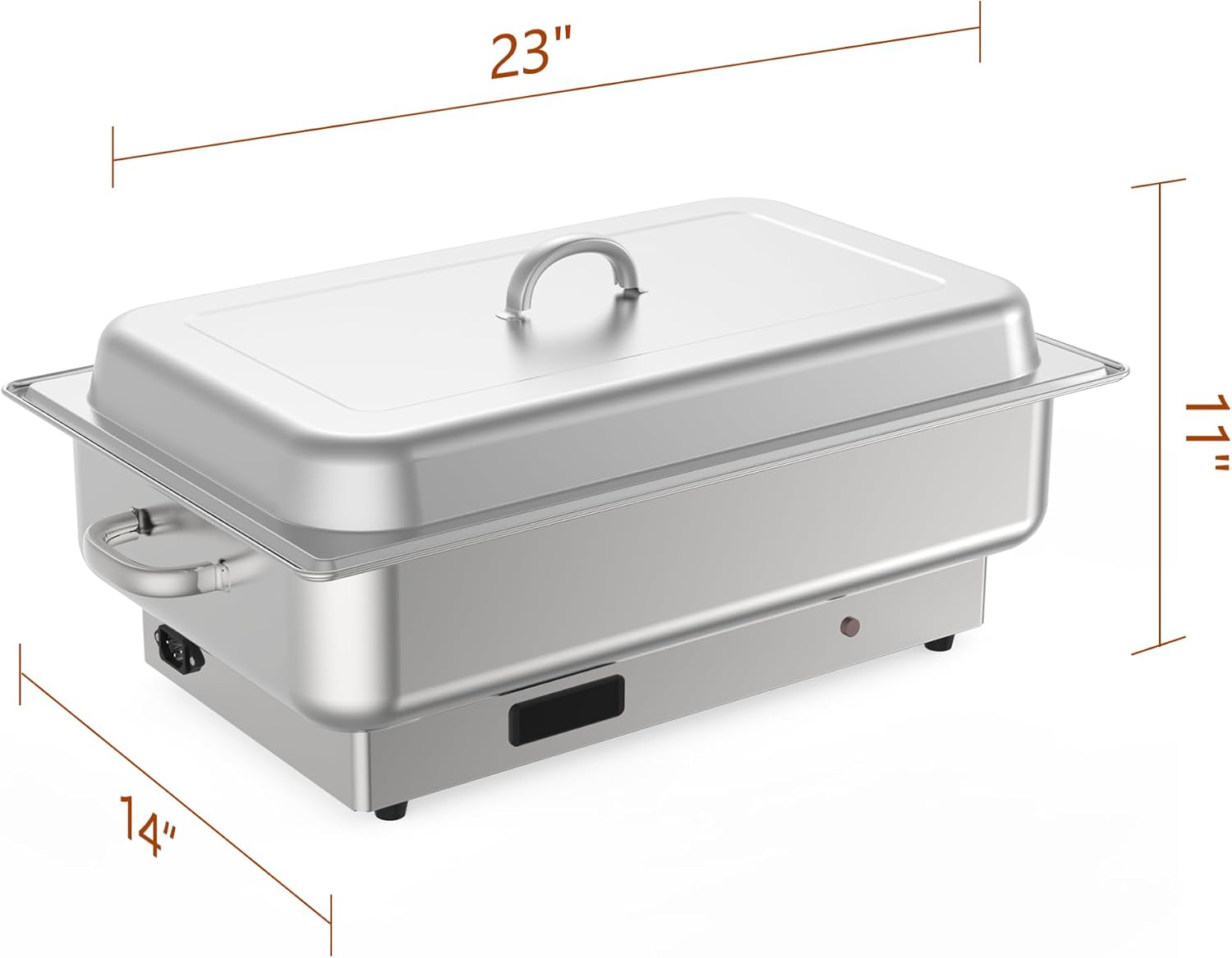 Electric Chafing Dish Buffet Set, 3 x 3 QT Food Warmers | Stainless Steel 600W Digital Display Temperature Control