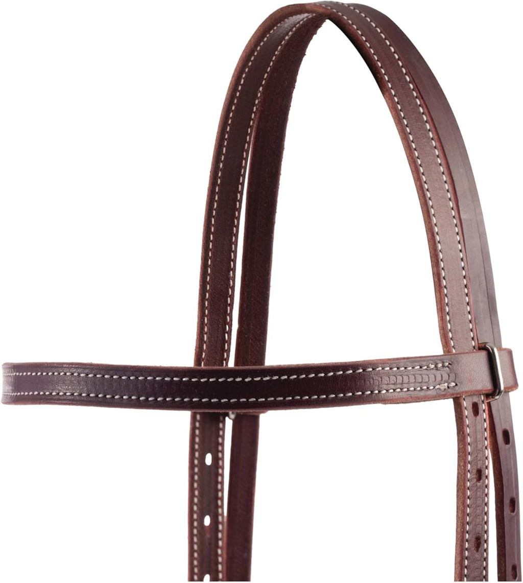 Weaver Leather Latigo Leather Browband Headstall,Burgundy