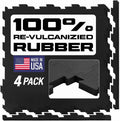Interlocking Rubber Floor Tiles – Heavy Duty 100% Rubber Gym Flooring for Home Gym, Garage, Workout Room, Equipment