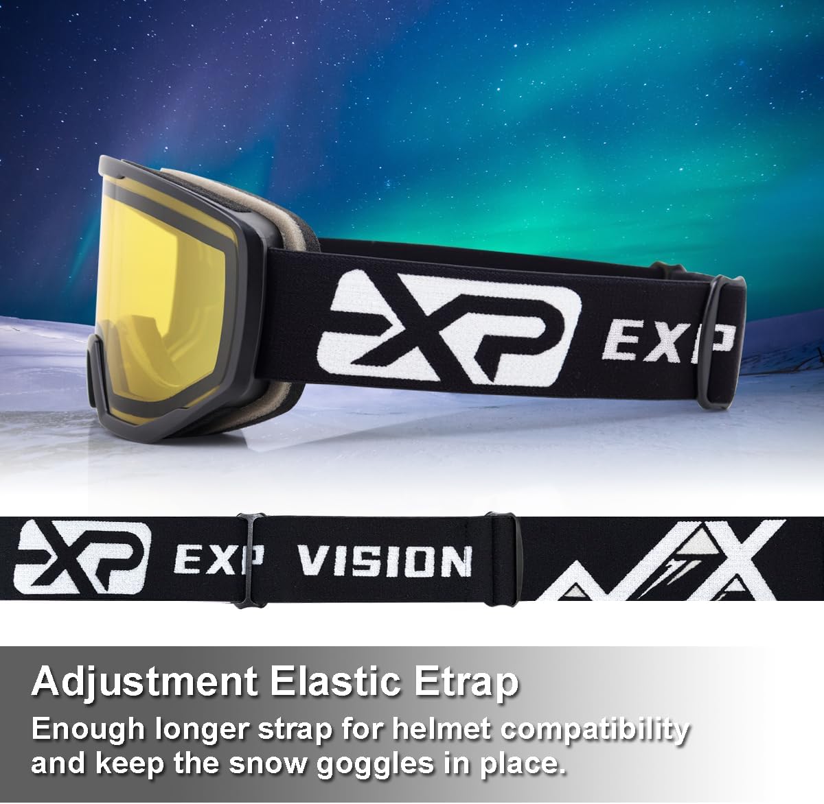 Ski/Snowboard Goggles for Men Women, OTG Snow Goggles Anti Fog UV Protection