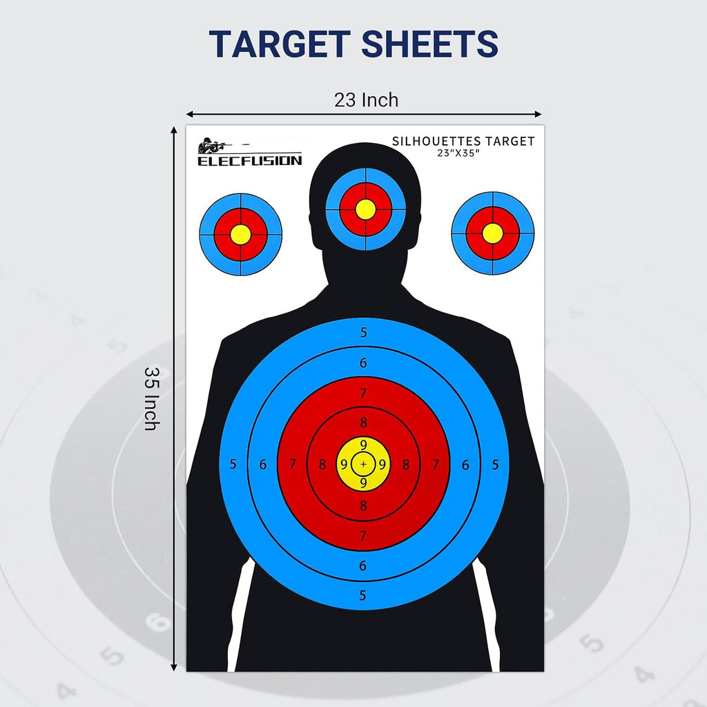 Silhouette Shooting Targets, 23X35 inch Paper Targets for Shooting Range, Suitable for Indoor/Outdoor Range Use with