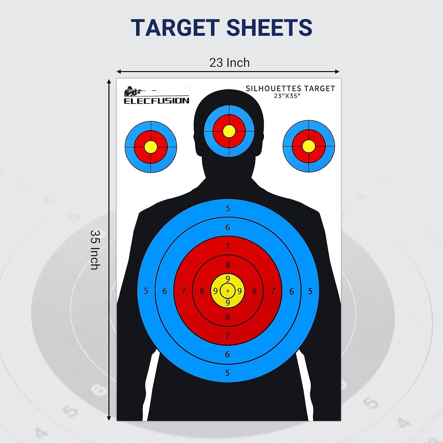Silhouette Shooting Targets, 23X35 inch Paper Targets for Shooting Range, Suitable for Indoor/Outdoor Range Use with