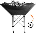 Collapsible Hammock Ball Cart with Wheels, Heavy-Duty Volleyball Cart for Gym Garage Sports Equipment Organizer
