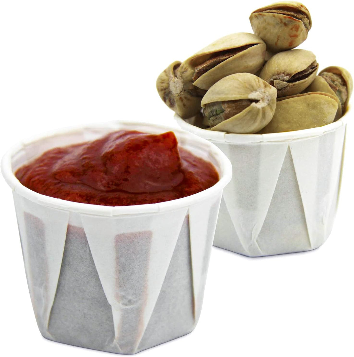 1000 Pack 2 oz Paper Souffle Portion Cups, Disposable Condiments Sample Cup Snack Cups for Measuring, Jello Shots