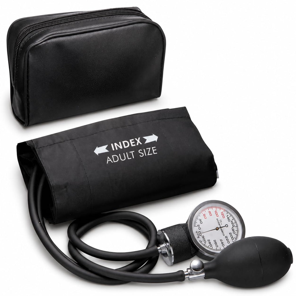 Professional Black Adult Size Blood Pressure Monitor, 8.7”-16.5", Aneroid Sphygmomanometer Medical Supplies, Manual