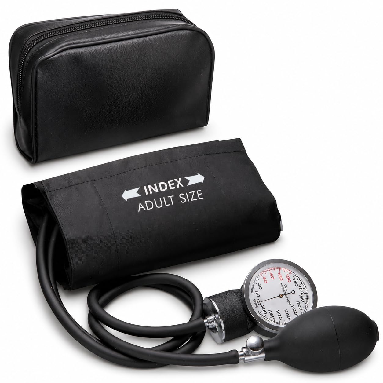 Professional Black Adult Size Blood Pressure Monitor, 8.7”-16.5", Aneroid Sphygmomanometer Medical Supplies, Manual