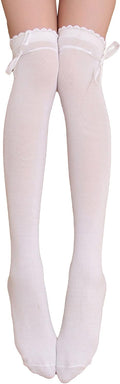 Women's Extra Long Opaque Striped Over Knee Thigh High Stockings Socks
