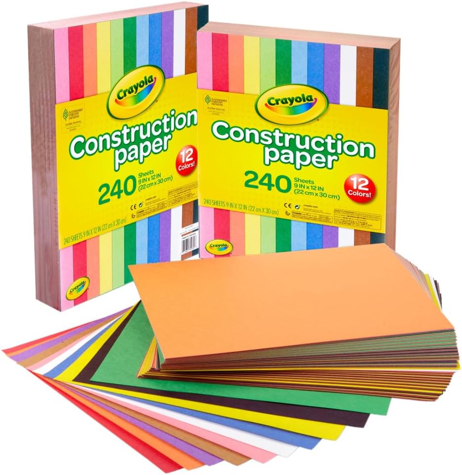 Construction Paper Bulk Pack (480 Sheets) – 10 Assorted Colors, 9x12, Teacher School Supplies & Classroom Must Haves