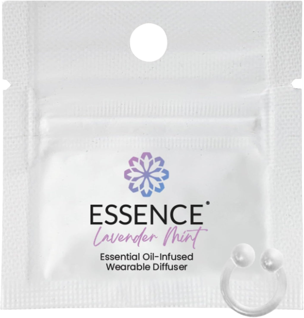 Essence Wearable Aromatherapy Nasal Diffuser – Lavender Mint Essential Oil | Nose Ring Silicone Inhaler for Stress &