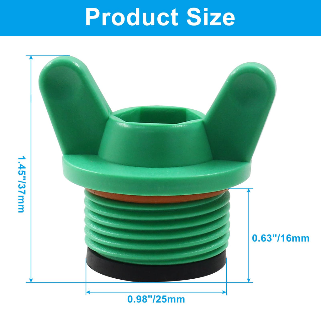 Rierdge 3/4" PT Male Thread PPR Pipe Fitting End Caps, 25mm, Green