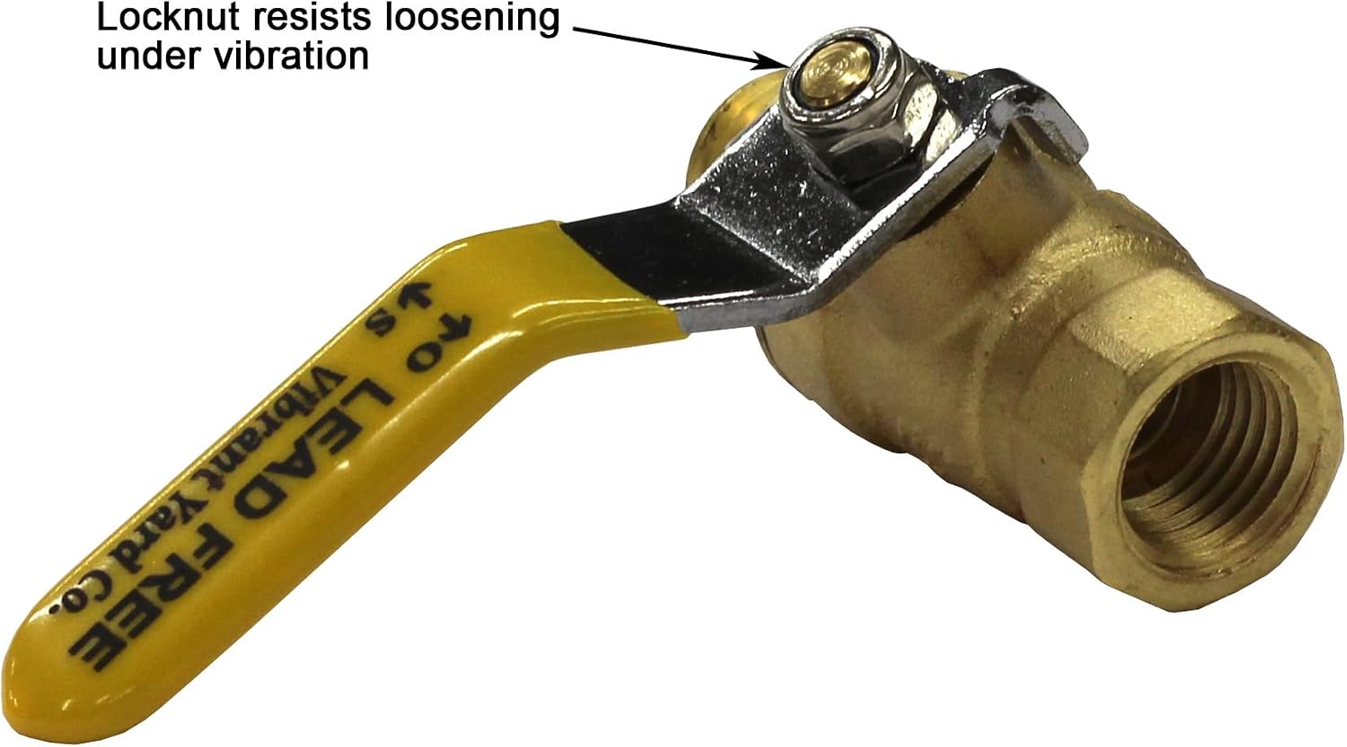 Lead-Free Forged Brass Air Compressor In-Line Ball Shut Off Valve, Quarter Turn, 1/4" Male NPT (MNPT) X 1/4" Female