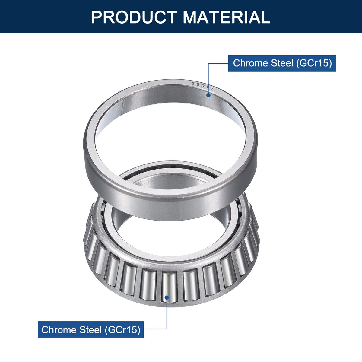 HIPicco 2 Pack 32011 Tapered Roller Bearing Cone and Cup Set