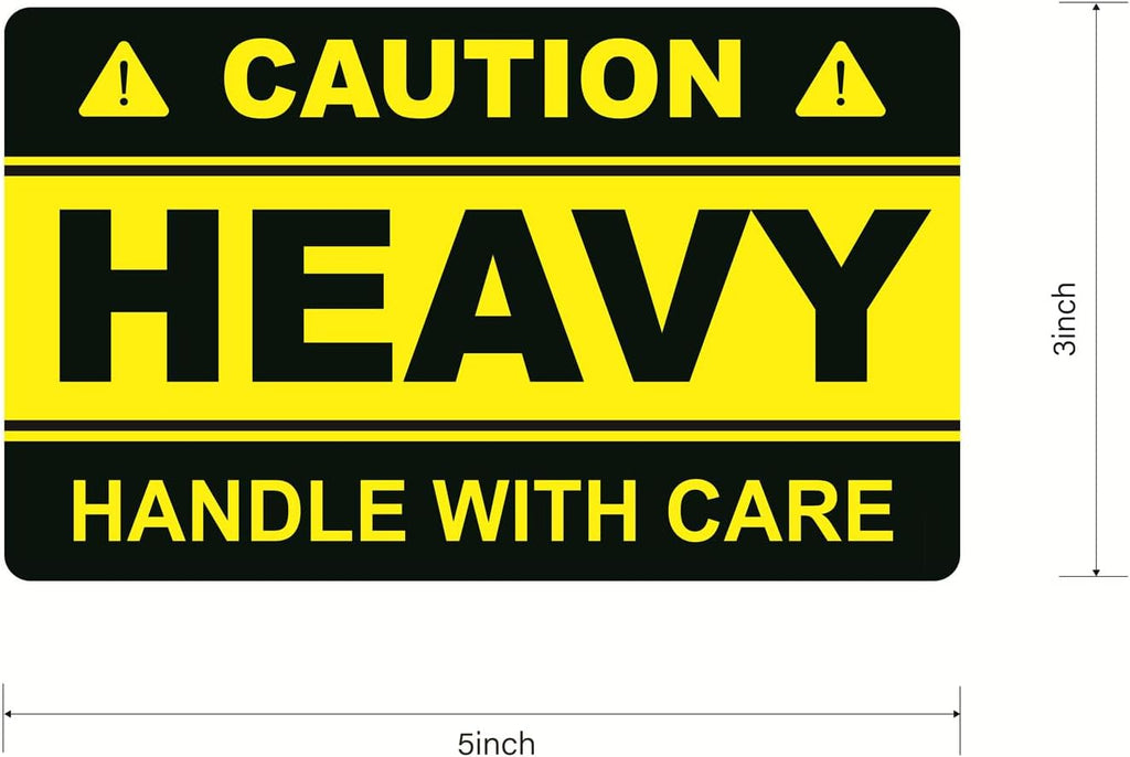 3x5inch 50pcs Large Caution Heavy Handle with Care Shipping Sticker