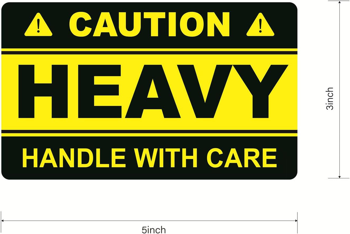 3x5inch 50pcs Large Caution Heavy Handle with Care Shipping Sticker