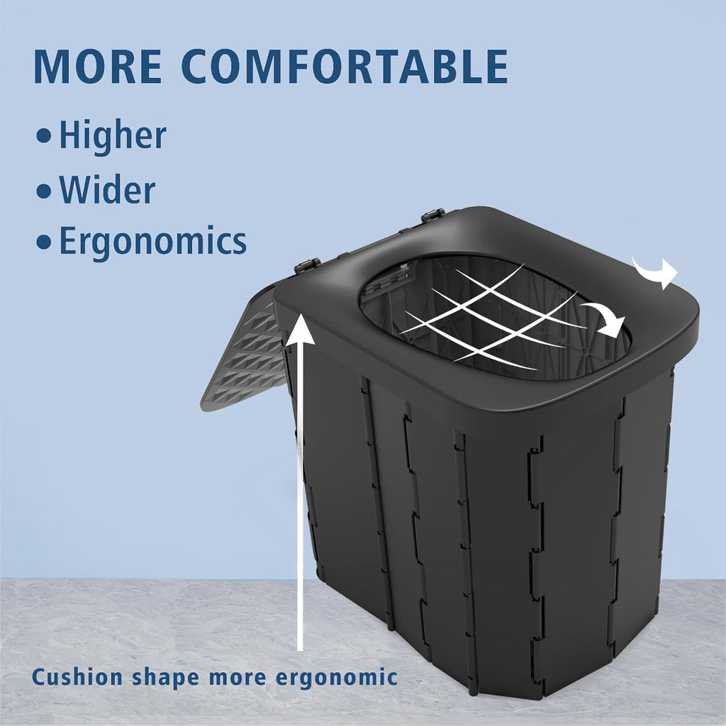 XL Portable Folding Camping Toilet For Adults & Kids, Lightweight | XL Portable Folding Toilet with Lid,Travel